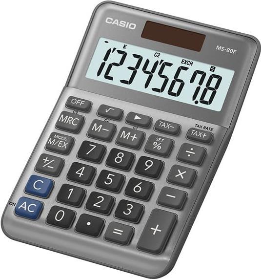 Casio MS-80F calcolatrice Desktop Calcolatrice di base Grigio (Casio MS-80F 8 Digit Desk Calculator)