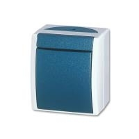 BJ - Ocean - Wippschalter Wassergeschützt 1-fach - AP *grau/blaugrün* (2601/6W-53)