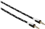 Hama - Audiokabel - Stereo Mini-Klinkenstecker (M) bis Stereo Mini-Klinkenstecker (M) - 1 m - abgeschirmt - Schwarz, weiß