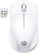 HP 220 - Maus - 3 Tasten - kabellos - 2,4 GHz - kabelloser Empfänger (USB) - Schneeweiß - CTO (7KX12AA#ABB)