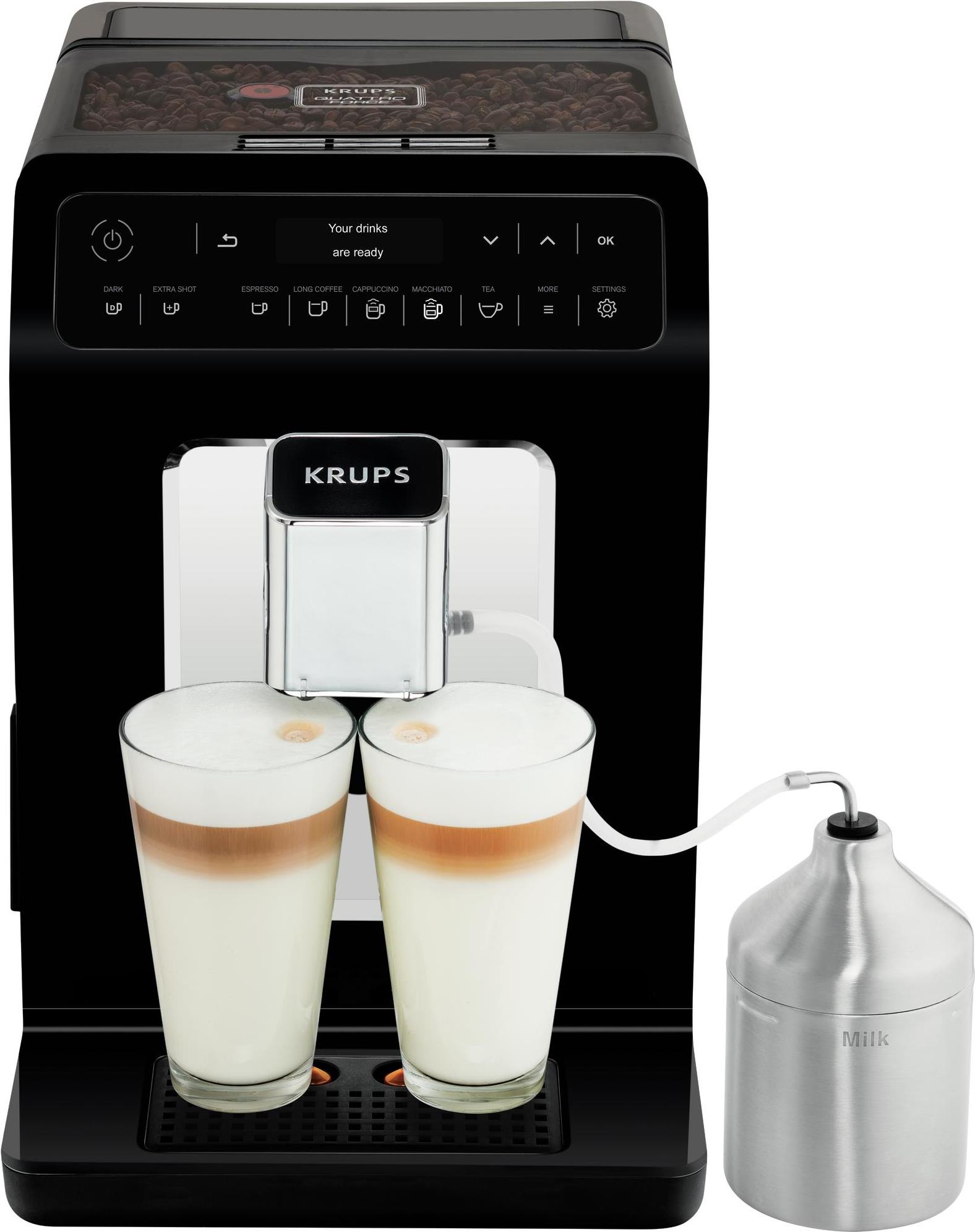 Krups Evidence EA8918 Freistehend Vollautomatisch Espressomaschine 2.3l 2Tassen Schwarz Kaffeemaschine (EA8918)