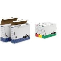 Fellowes Archiv-Schachtel R-Kive PRIMA, weiß-blau (B)80 mm aus 100% recycelter Karton, zu 100% wiederverwertbar (0026401)