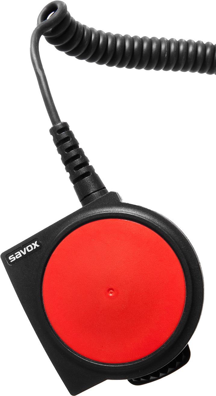 Savox C-C400HL/STP Com-Control PTT-Einheit mit roter PTT-Taste und Spiralkabel mit extra großer roter Sendetaste. An die C-C400 können alleSAVOX-Headsets mit Nexus Schnelltrennstecker angeschlossenwerden. Inkl. Clip, Anschlusskabel und Funkgerätestec