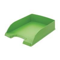 LEITZ Briefablage Plus Standard, A4, Polystyrol, hellgrün senkrecht oder versetzt stapelbar, großer Greifausschnitt, - 5 Stück (5227-00-50)