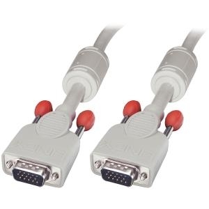 Lindy - VGA-Kabel - HD-15 (M) - HD-15 (M) - 5,0m - geformt, Flügelschrauben - Cool Gray (36344)
