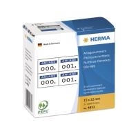 HERMA - Etichette portanumeri autoadesive - bianco/blu scuro - 15 x 22 mm - 2000 etichetta(e) (1000 fogli x 2) (4833)