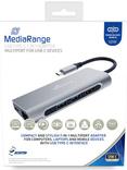 Adattatore multiporta MediaRange USB-C 7 in 1 argento