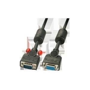 Lindy - VGA-Verlängerungskabel - HD-15 (M) - HD-15 (W) - 2,0m - geformt, Flügelschrauben - Schwarz (36451)