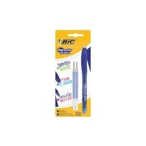 BIC Gelschreiber Gelocity Illusion, blau + Ersatzminen radierbar, gummierte Griffzone, Druckmechanismus, mit - 1 Stück (944017)