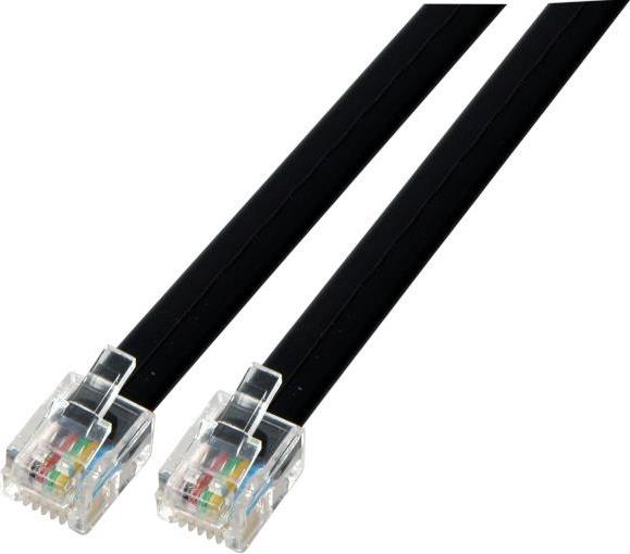 Modularkabel schwarz, 2 x RJ11 (6/4) Stecker, 1:1, 2,0 m (K2413SW.2)