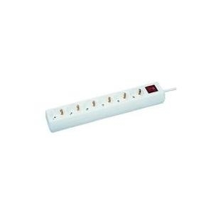 MicroConnect - Verlängerungsschnur - Eingabe, Eingang CEE 7/7 - Ausgangsanschlüsse: 6 - 1.8 m - weiß