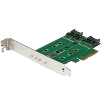 StarTech.com 3PT M.2 SSD Adapter Card - 1x PCIe (NVMe) 2x SATA M.2 PCIe 3.0 - Schnittstellenadapter - M.2 (M.2) - M.2 Card / SATA 6Gb/s - 6GBps - PCIe 3.0 (PEXM2SAT32N1)