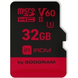 GoodRam IRDM - Flash-Speicherkarte (microSDHC/SD-Adapter inbegriffen) - 32 GB - Video Class V60 / UHS-II - microSDHC UHS-II (IR-M6BA-0320R11)