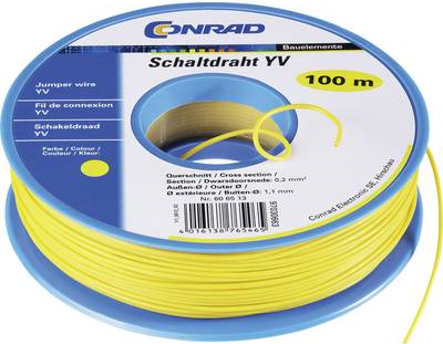 TRU COMPONENTS 1567904 Schaltdraht Yv 1 x 0.20 mm² Gelb 100 m (1567904)