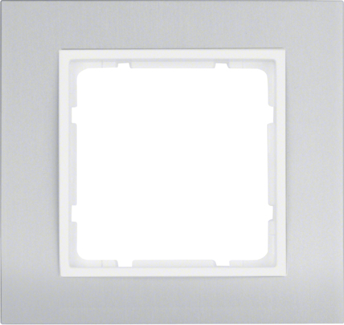 Berker GmbH & Co. KG 10113904 Wandplatte/Schalterabdeckung Aluminium - Weiß (10113904)