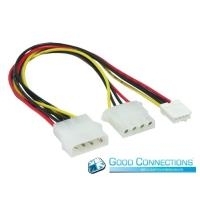 Y-Stromkabel intern, 13,30cm (5,25) Stecker an 13,30cm (5,25) Buchse + 3.5 Buchse, Good Connections® (5021-2)