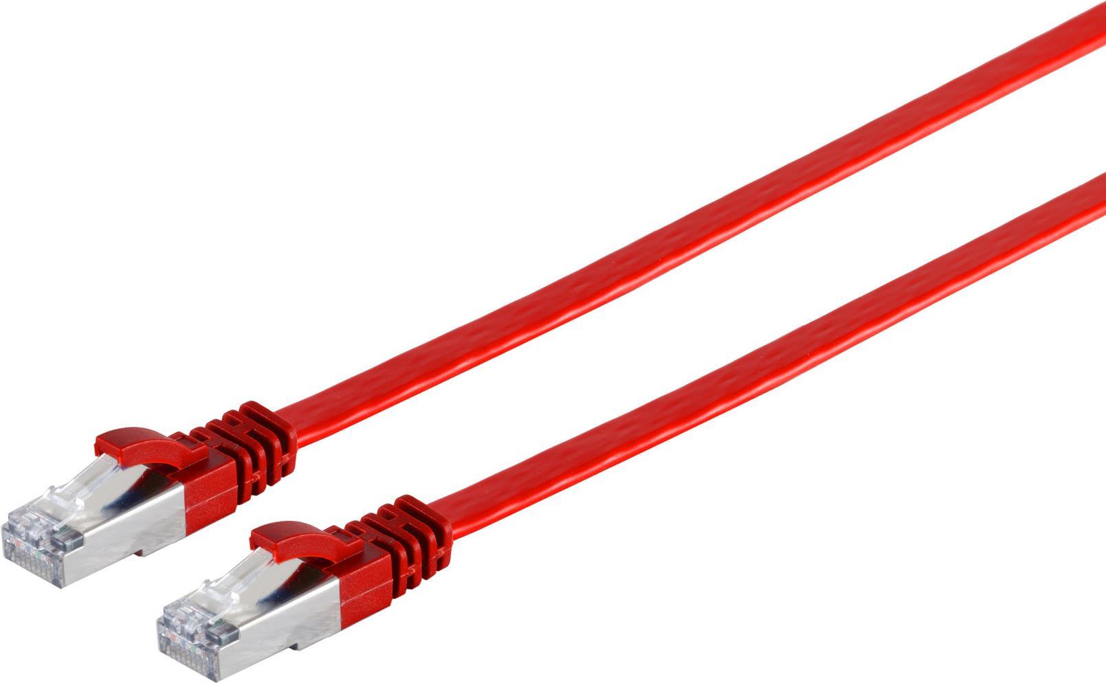 Cavo piatto S/CONN RJ45 con cavo grezzo Cat.7 slim 1m rosso (75511-SLR)