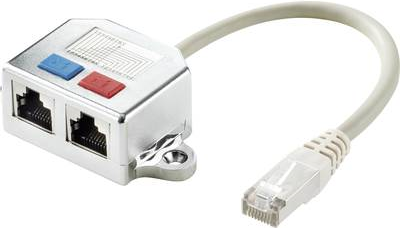 Renkforce RJ45 Netzwerk T-Adapter CAT 5e [2x RJ45-Buchse - 1x RJ45-Stecker] 0.15 m Metall Renkforce (RF-3301444)