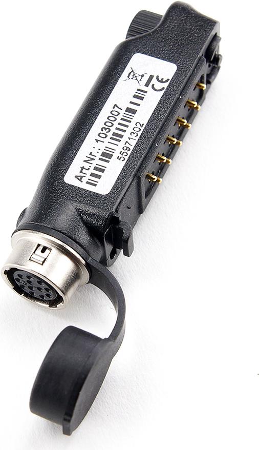 Imtradex Audioadapter, 12Pin-Hirose- Buchse  Sepura STP8/9000 zum Anschluss von Imtradex Hör-/Sprech-Garnituren mit 12Pin-Hirose-Stecker an die seitliche Audiobuchse des STP8000 (1030007)