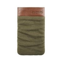 Style for mobile Bugatti Elements Twice Size M - Tasche für Mobiltelefon - Leder, Leinwand - Army Green (07975)