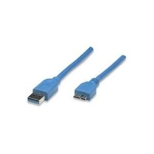 Manhattan SuperSpeed USB Device Cable - USB-Kabel - 9-polig USB Typ A (M) - 10-polig Micro-USB Typ B (M) - 2 m (USB 3.0) - Blau (325424)