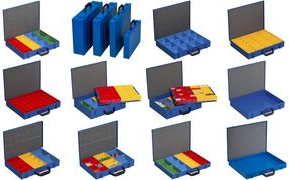 allit Metall-Kleinteilekoffer EuroPlus Pro M 44L-1, blau aus pulverbeschichtetem Stahlblech, Kunststoffgriff, - 1 Stück (454129)