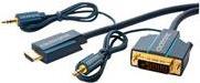 Clicktronic CLICK C - Video- / Audiokabel - HDMI / DVI / Audio - Mini-Phone Stereo 3,5 mm, DVI-D (M) bis Mini-Phone Stereo 3,5 mm, HDMI (M) - 5 m - Doppelisolierung (70140)