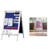 Franken Kundenstopper Standard 47 x 96 x 67 cm (B x H x T) DIN A2 Aluminium silber