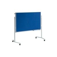 HEBEL Moderationstafel (B)1.200 x (H)1.500 mm Oberfläche: beidseitig Textil blau (63806-82)