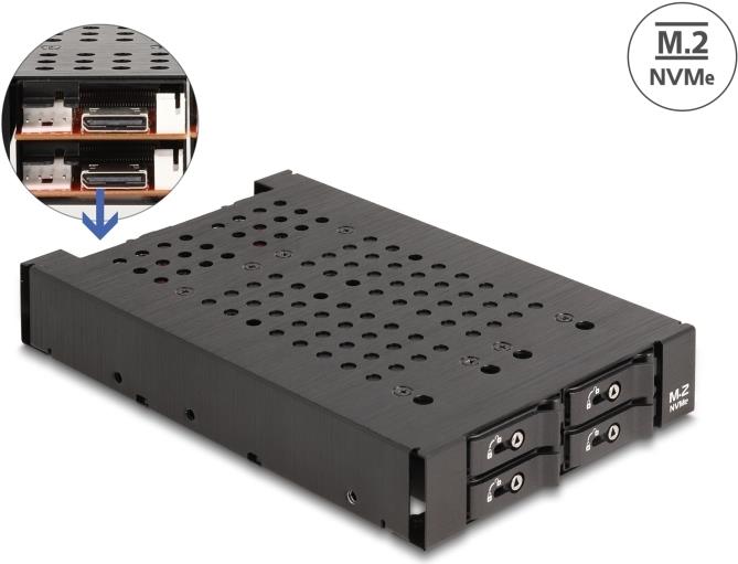 Delock 3.5" Wechselrahmen für 4x M.2 NVMe SSD mit OcuLink SFF-8612 Anschluss (47111)