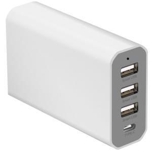 ROLINE - Netzteil - 40 Watt - 8 A - 4 Ausgabeanschlussstellen (USB (nur Strom), USB Type C (power only)) - auf Kabel: Europlug - weiß (19.11.1027)