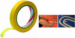 3M Malerabdeckband 244 Gold, 36 mm x 50 m, Stärke: 0,08 mm extra dünn und anschmiegsam für professionelle Malerarbeiten - 1 Stück (2443650)