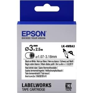 Epson LabelWorks LK-4WBA3 - Schrumpfschlauch - Schwarz auf Weiß - Roll (0,3 cm x 2,5 m) 1 Rolle(n) - für LabelWorks LW-1000P, LW-300, LW-300L, LW-400, LW-400L, LW-400VP, LW-600P, LW-700, LW-900P (C53S654903)