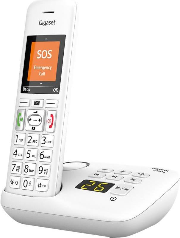 Telefono cordless Gigaset E390A con segreteria interna - bianco