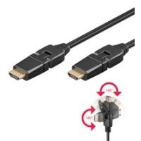 Wentronic Goobay High Speed HDMI Kabel mit Ethernet, Schwarz, 2 m - HDMI A-Stecker>HDMI A-Stecker 360° drehbar (31914)
