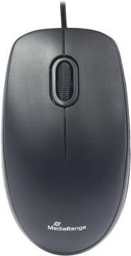 Mouse MediaRange ottico 3 pulsanti cablato silent-click nero