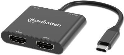 Manhattan 154321 cavo e adattatore video 015 m USB tipo-C 2 x HDMI Nero