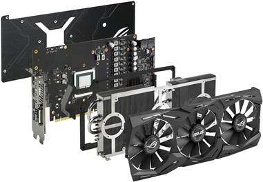 ASUS ROG-STRIX-RXVEGA64-O8G-GAMING - OC Edition - Grafikkarten - Radeon RX VEGA 64 - 8GB HBM2 - PCIe 3.0 x16 - DVI, 2 x HDMI, 2 x DisplayPort (90YV0B00-M0NM00) ASUS ROG-STRIX-RXVEGA64-O8G-GAMING - OC Edition - Grafikkarten - Radeon RX VEGA 64 - 8GB HBM2 - PCIe 3.0 x16 - DVI, 2 x HDMI, 2 x DisplayPort (90YV0B00-M0NM00)