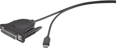 Renkforce Parallel Anschlusskabel [1x USB-C Stecker - 1x D-SUB-Buchse 25pol.] 1.8 m Schwarz (RF-3385682)