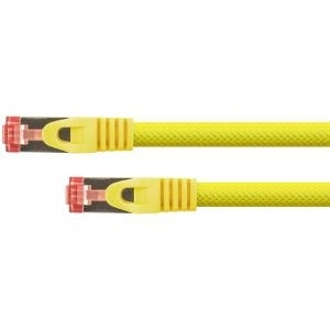 RNS® Patchkabel mit Rastnasenschutz und Nylongeflecht, Cat. 6, S/FTP, PiMF, PVC, 250MHz, OFC, gelb, 0,5m, PYTHON® Series (8063PY-005Y)