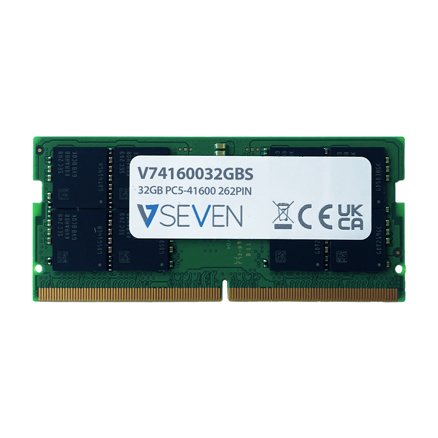 V7 V74160032GBS memoria 32 GB 1 x 32 GB DDR5 5200 MHz (32GB DDR5 PC5-41600 262PIN - 5200MHZ SODIMM)