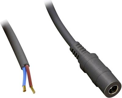 TRU COMPONENTS Niedervolt-Anschlusskabel Niedervolt-Buchse - Kabel, offenes Ende 5.50 mm 2.10 mm 0.50 m 1 St. (TC-2511303)