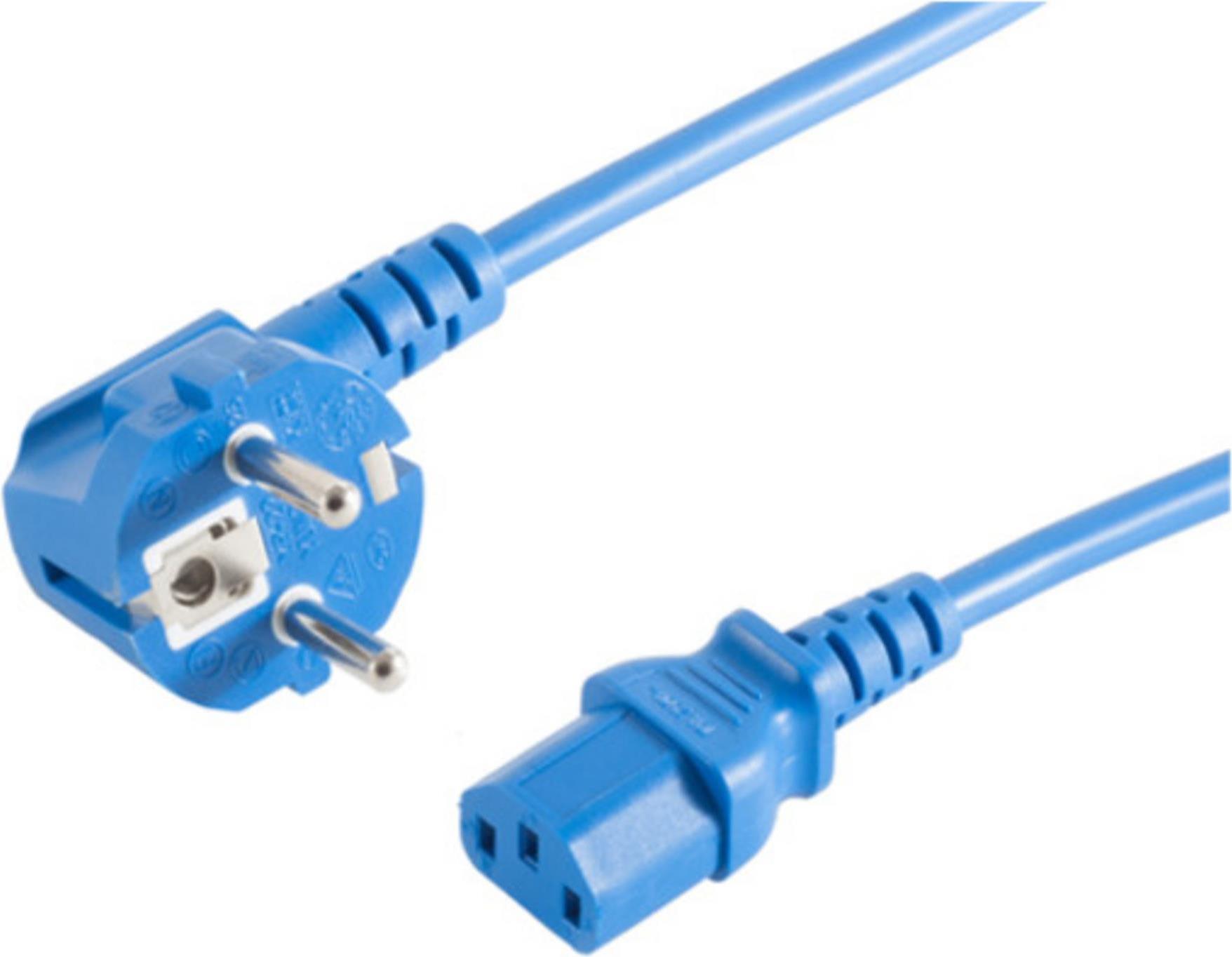 S-Conn 09-05051 Blau 5m CEE7/7 C13-Koppler Stromkabel (09-05051)
