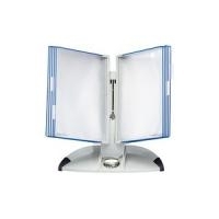 tarifold toffice Tischständer inkl. 10 PP Sichttafeln, blau ergonomisches Gestell aus Polystyren, standfest, lichtgrau (734301)