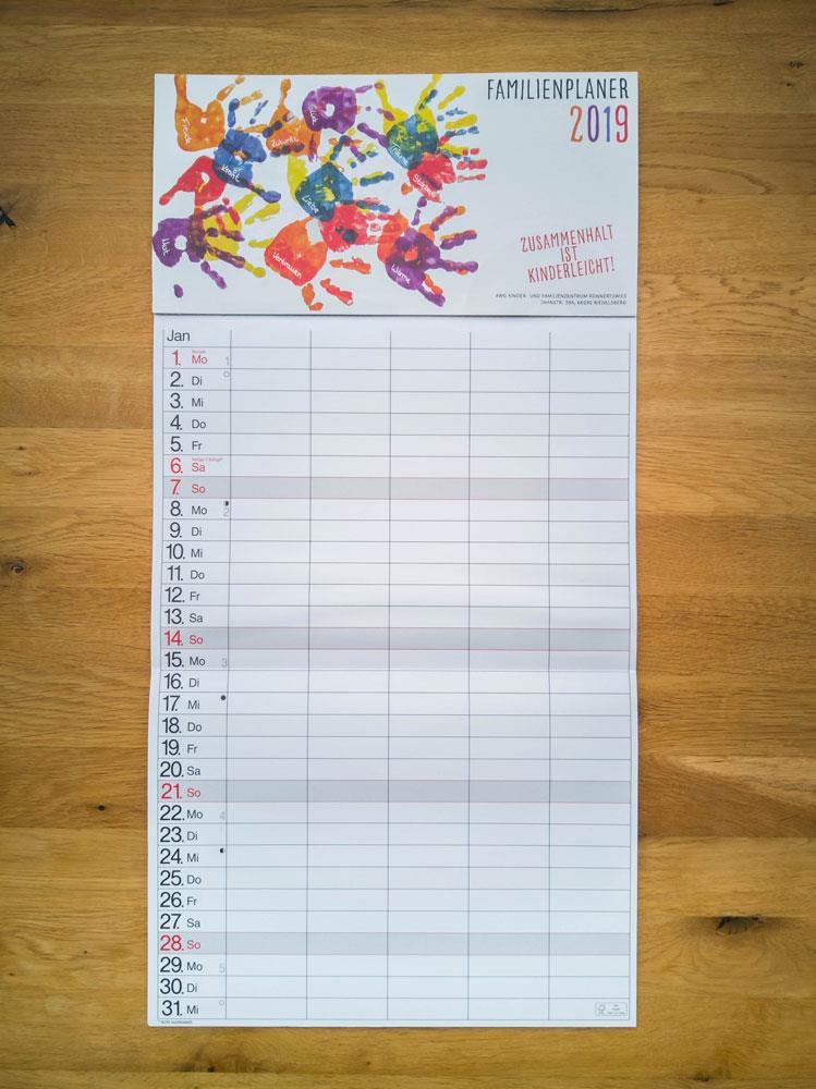Familienplaner/Familienkalender/Monatskalender WUNSCHBAUM 2018 (99907F)