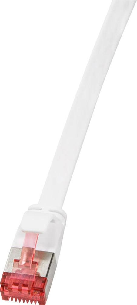 Logilink SlimLine - Cavo patch - Da RJ-45 (S) a RJ-45 (S) - 10 m - U/FTP PiMF - CAT 6 - sagomato senza gancio piatto - bianco (