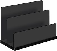 WEDO Briefständer black office, schwarz aus Acryl, 2 Fächer, im Geschenkkarton, - 1 Stück (63 3001)