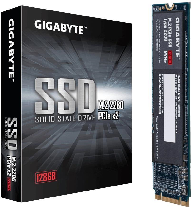 Gigabyte - SSD - 128 GB - intern - M.2 2280 - PCI Express 3.0 x2 (NVMe) Gigabyte - SSD - 128 GB - intern - M.2 2280 - PCI Express 3.0 x2 (NVMe)