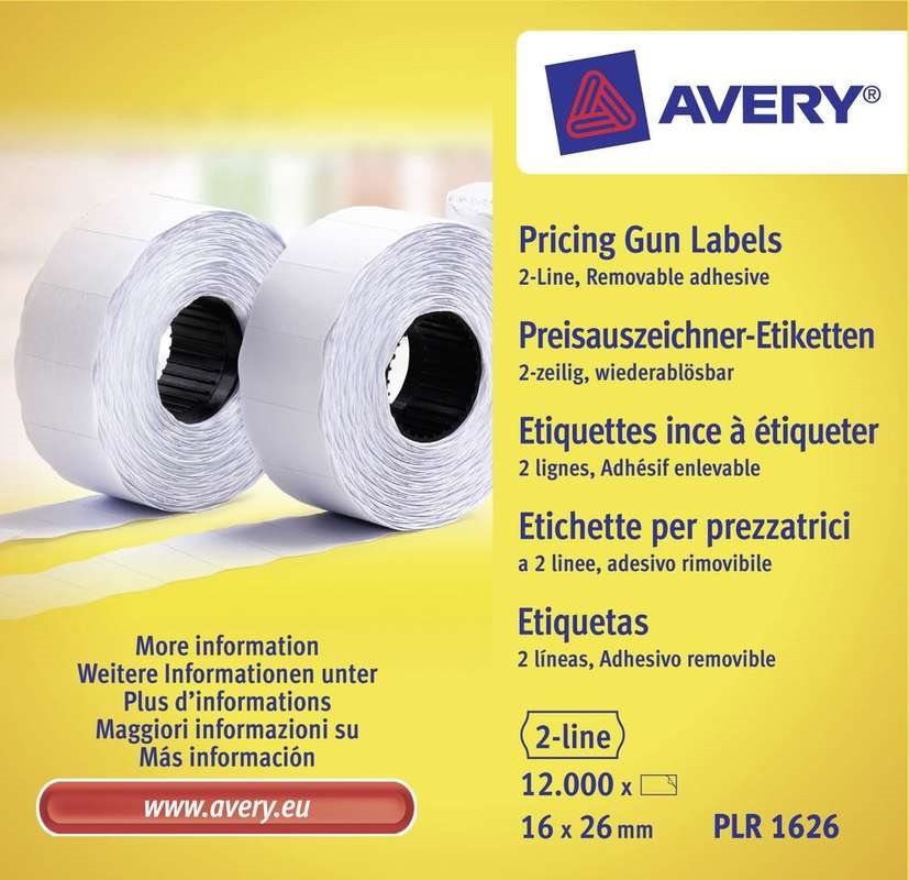 Avery PLR1626 PrismÃ¦rke etiketter 26 x 16 mm 12000etikette(r)