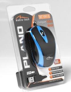 PLANO - Optical mouse 800 cpi, 3 buttons + scrolling wheel, USB interface (MT-1091B)